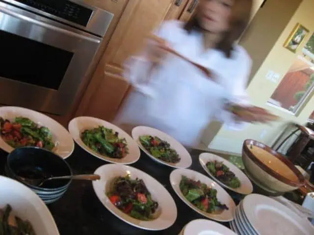 Chef Loni Stark in the Kitchen working a dinner party