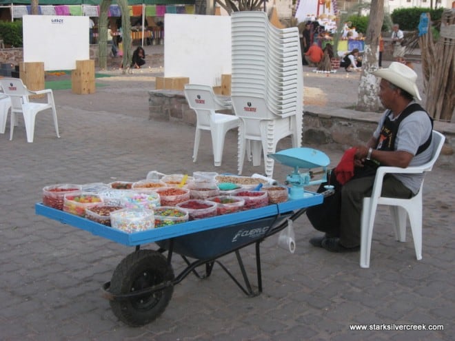 The candy man. We saw I think the same guy at the Farmer's Market. This is also the photo for the month of November in the Loreto 2009 Calendar. He seemed to be a staple at Loreto functions!