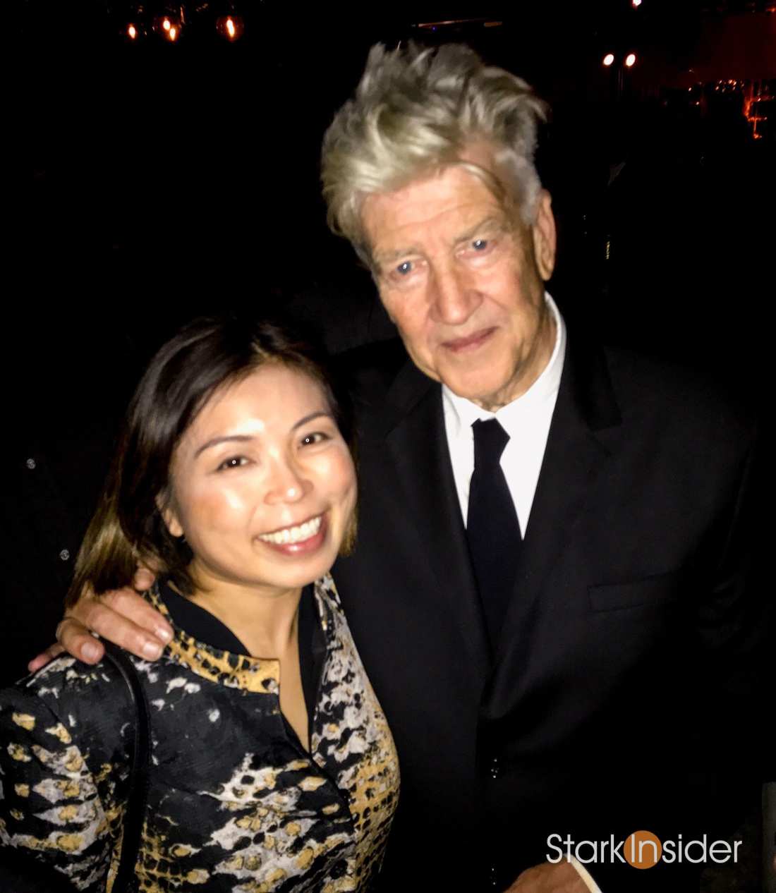 Loni Stark with David Lynch at the Festival of Disruption 2017 in Los Angeles, California.
