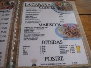 Lunch menu