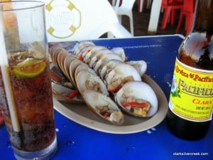 Clams, beer and sea