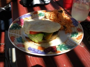 A Vegieburger with Corn Tortillas