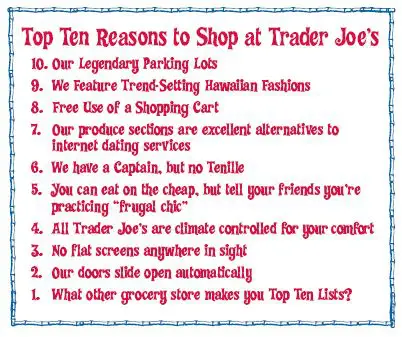 Top 10 Reasons to Shop at Trader Joe's