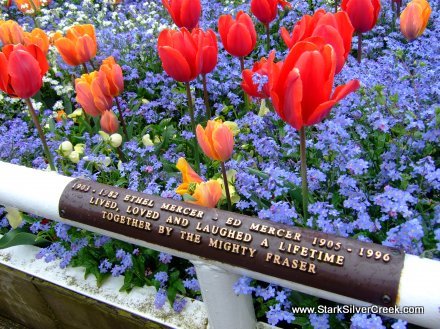 Striking flower beds dedicated to residents