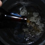 Fill the water pan with beer, wine, or water