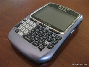 My BlackBerry 8700, high mileage, and a few pavement bounces