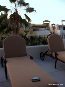Lounging on the terrace of Casa McGraw in Loreto Bay