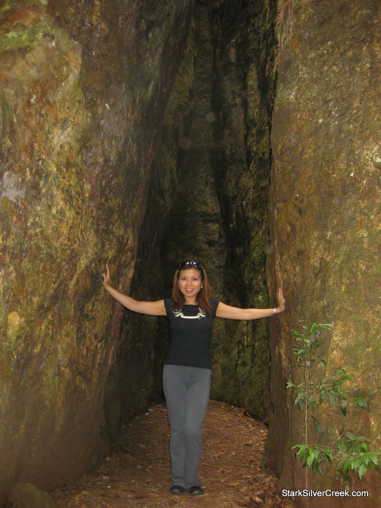 Going through a cave at Springbrook National Park.
