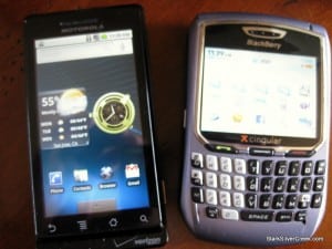 Motorola Droid and BlackBerry 8700