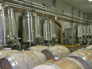 Berries are fermented in tanks and in barrels