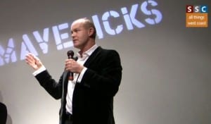 Halfdan Hussey addresses the media at the Cinequest launch part at the Works Gallery, San Jose