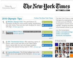 New York Times and Foursquare