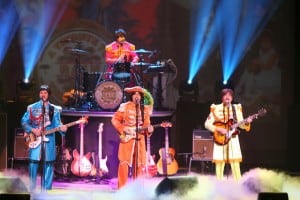 Broadway San Jose Rain Beatles RAIN - A TRIBUTE TO THE BEATLES makes its South Bay debut at Broadway San Jose. Left to Right: Joey Curatolo, Ralph Castelli, Joe Bithorn, Steve Landes Photo credit: Joan Marcus