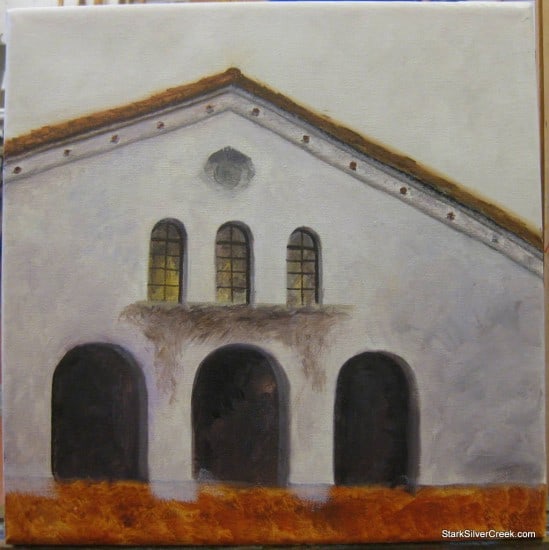 Oil Painting of Lucie Stern Theatre Palo Alto