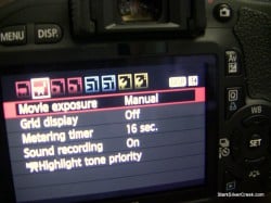 Manual shooting T2i video