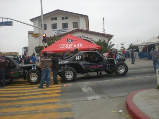 Race Cars and Booths in Downtown Ensenada