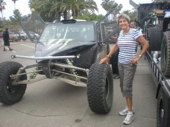 Sharon Standing Next To Robby Gordon's Test Car