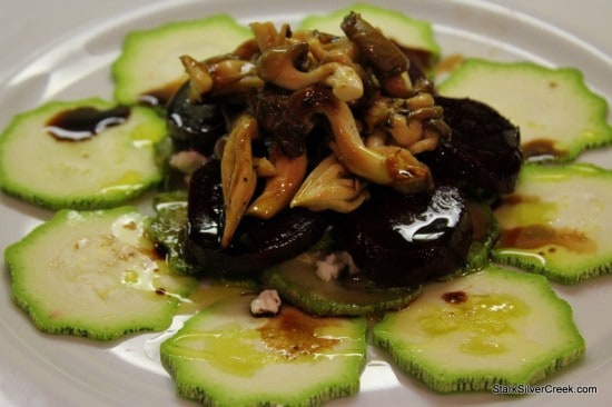 "Before you jet" oyster mushroom and beet salad recipe