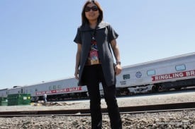 The Ringling Bros. 60-car train rolls into San Jose