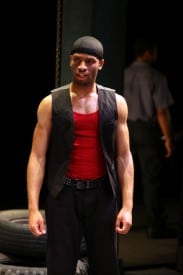 Alex Ubokudo as Elegba in The Brothers Size at Magic Theatre. Written by Tarell Alvin McCraney, directed by Octavio Solis. Photo by Jennifer Reiley.