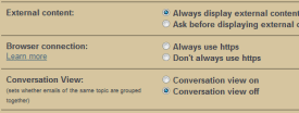 Gmail conversation view option