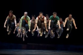 Cody Green as Riff and The Jets from the Broadway Company Photo by Joan Marcus