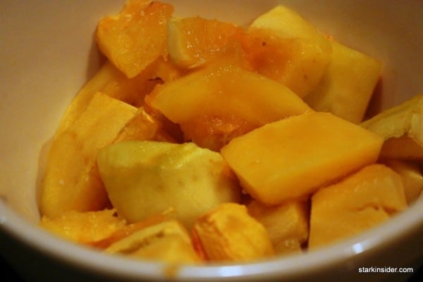 Pumpkin ready to be blended