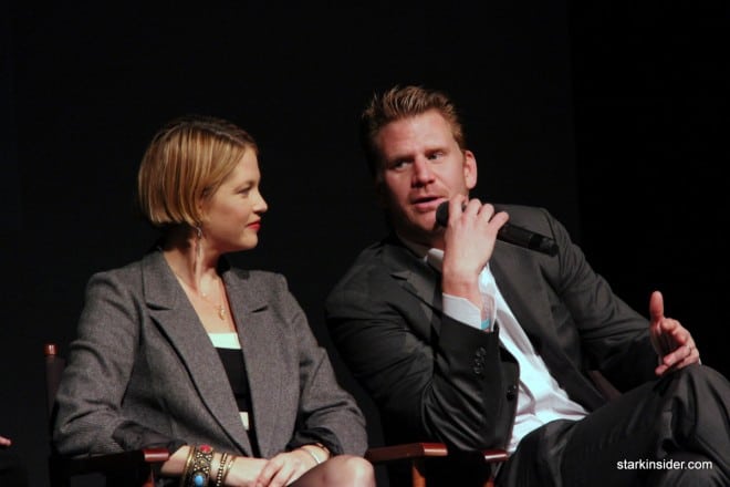 Dash Mihok describes how the the music for the film was created in under 2 weeks, while Nicki Aycox looks on.