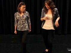 Cheryl Burke teaches Loni a step.