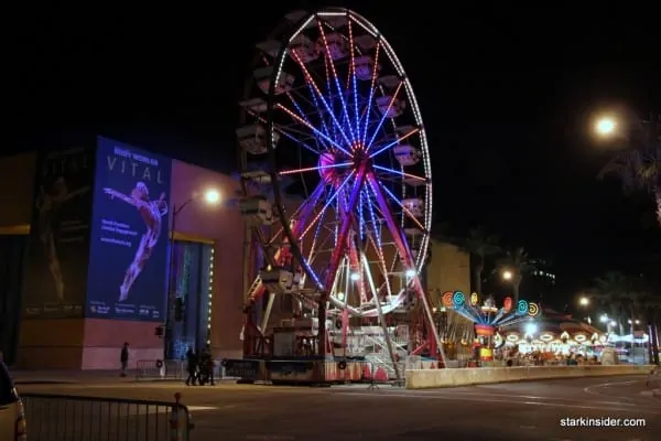 A ferris wheel by the Tech museum provides great views of downtown.