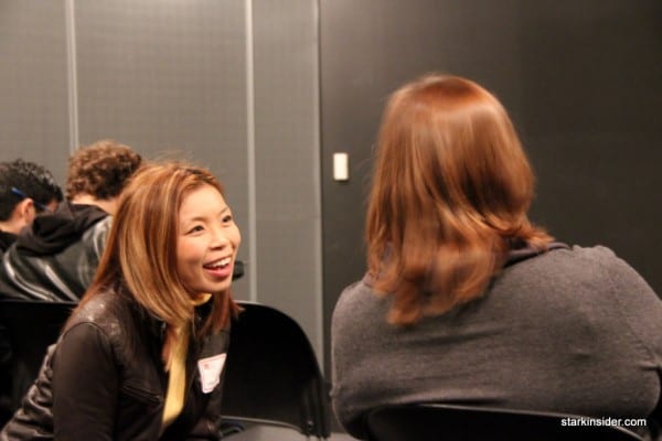 Loni Kao of Stark Insider shares a laugh with Steve Woniak's wife Janet, who works at Apple.