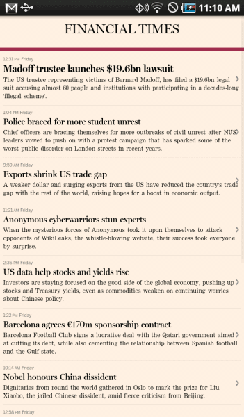 Financial Times Mobile Android Tablet