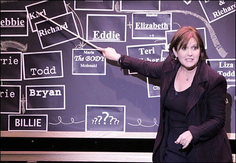 Carrie Fisher details her family tree in her one-woman show Wishful Drinking. photo by Michael Lamont