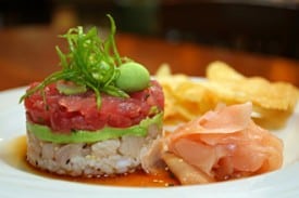 Sup on a stylish Ahi and Hamachi Tartare at Los Gatos Brewing Company at San Pedro Square.