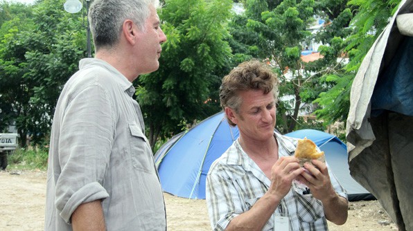 Anthony Bourdain and Sean Penn in Haiti
