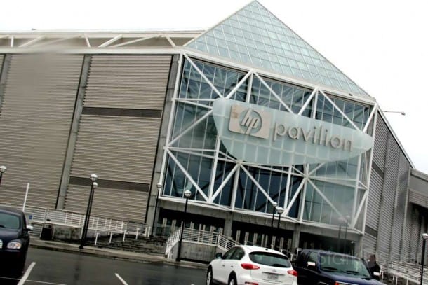 A rainy day at HP Pavilion in San Jose doesn't damper the enthusiasm of the Disney on Ice performers and crew.