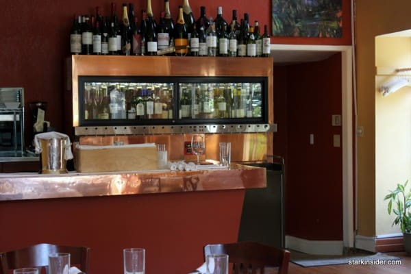 The wine system affords wider selection than a restaurant this size could normally offer.