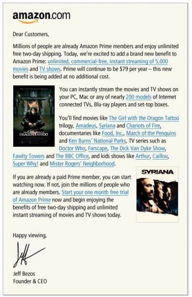 Amazon Prime Movie Streaming