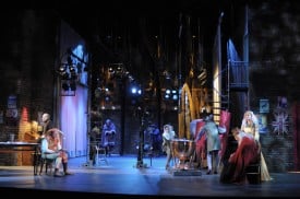 The cast, as the struggling Shakespearean troupe, prepare to go on stage for their performance of King Lear in San Jose Repertory Theatre's The Dresser.