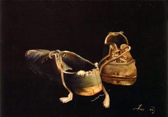 Heidi's Shoes by Lee Hartman 1984 Oil on canvas, 24 x 36