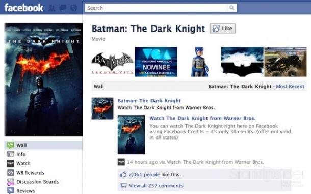 The Dark Knight on Facebook