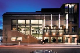 The exterior of the Roda Theatre at the Tony Award-winning Berkeley Repertory Theatre.