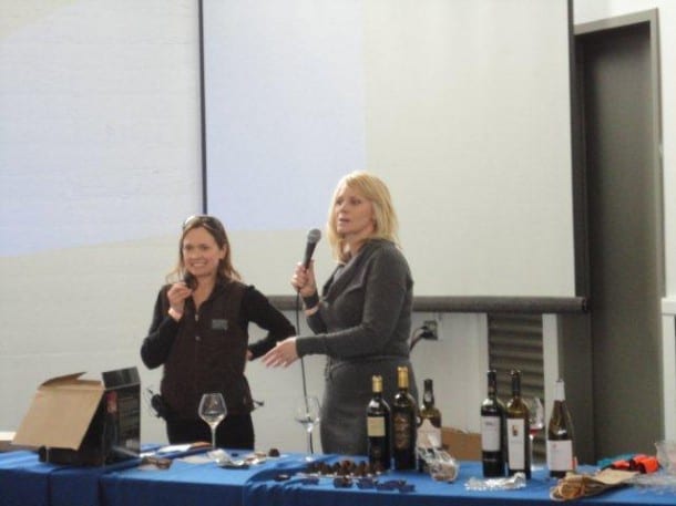 TV hosts Andrea Zimmer and Leslie Sbrocco conduct a fascinating session on pairing not only red wines but also white wines with chocolate and other decadent combinations.