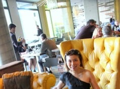 Loni and the Morimoto Yellow Chair