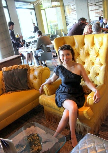 Loni and the Morimoto Yellow Chair