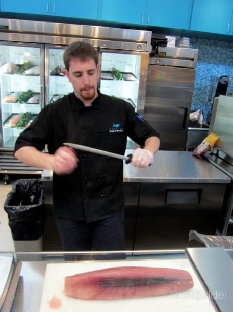 Kevin does his thing - is there anything better than watching savory fresh fish prepared before your very eyes?