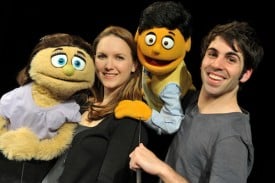 Halsey Varady as Kate Monster and David Colston Corris as Princeton in San Jose Stage Company's production of Avenue Q. Photo by Dave Lepori.