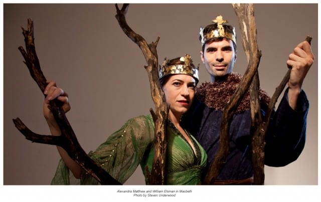 Marin Shakespeare Company presents "Macbeth," featuring Alexandra Matthew and William Elsman, with performances presented outdoors at Forest Meadows Amphitheatre in San Rafael.