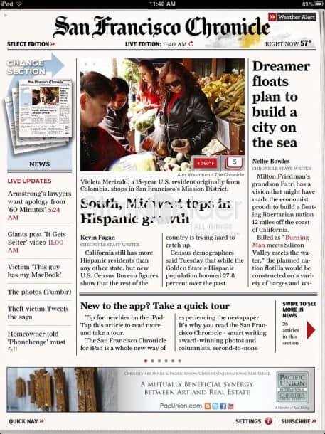 San Francisco Chronicle iPad App - Review