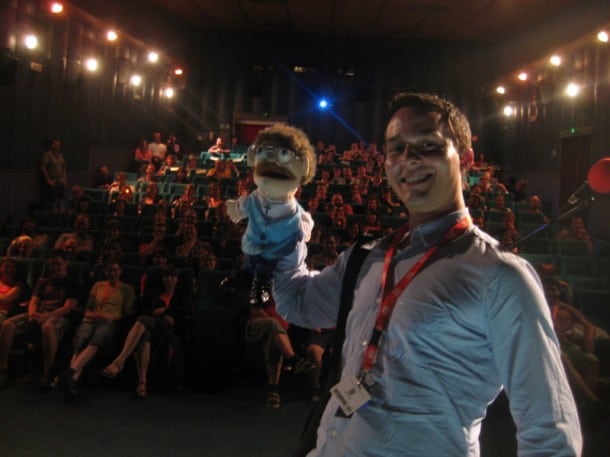 Director Aaron Houston & Mr. Humphries at the World Premiere screening of Sunflower Hour in Karlovy Vary.